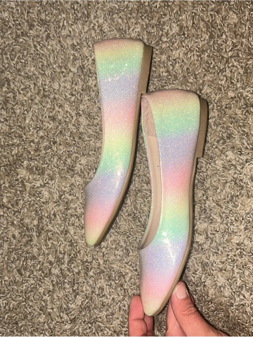 Girls' Glitter Pastel Ombre Ballet Flats size 1